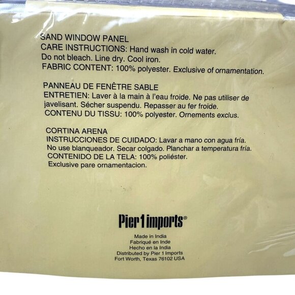 PIER 1 IMPORTS Curtains Pair of Panels Sand Floral Sheer Rod Pocket NEW 42x84 - Picture 5 of 11